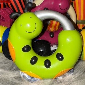 Vintage BATTAT Toy Bug C Tambourine Rattle Baby Kids Music Musical Instrument